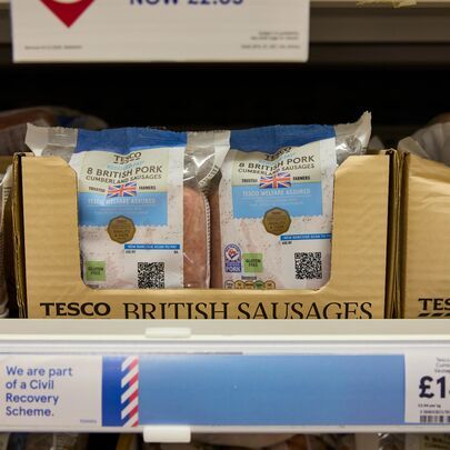 Tesco Sausages with QR Codes